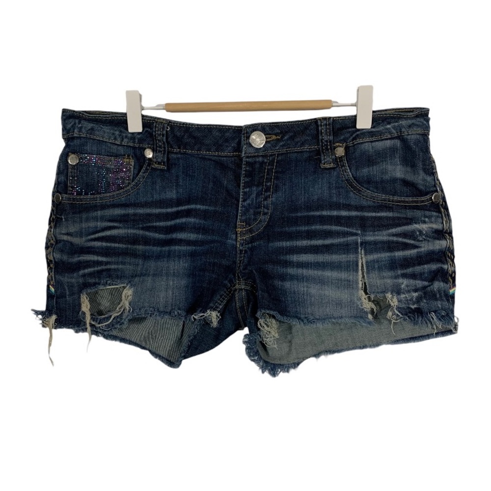 Coogi Distressed Bedazzled Cutoff Jean Shorts Size 11/12